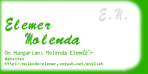 elemer molenda business card